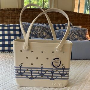 White Anchor Tote Bag